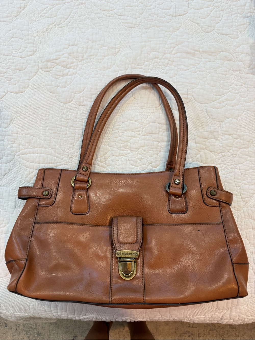 Liz Claiborne Cognac Leather Shoulder Bag